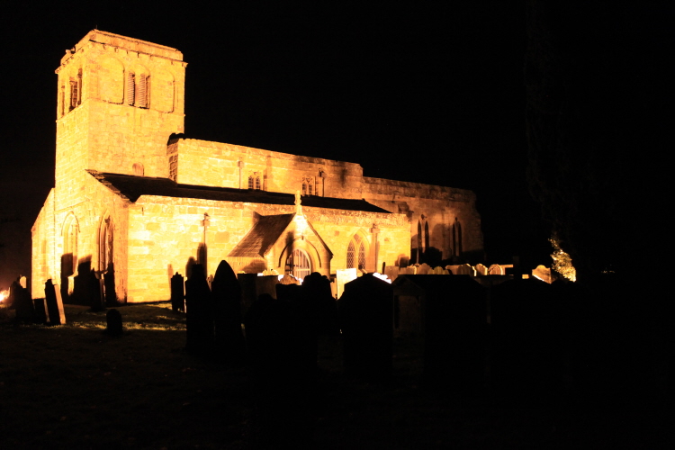 Warm glow on ancient stone work of St Marys by SEEC